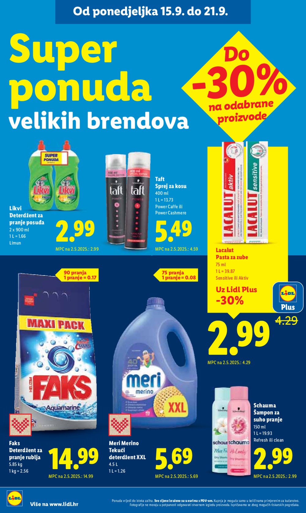 Lidl katalog Super ponuda od ponedjeljka 15.09. - 21.09.2025.