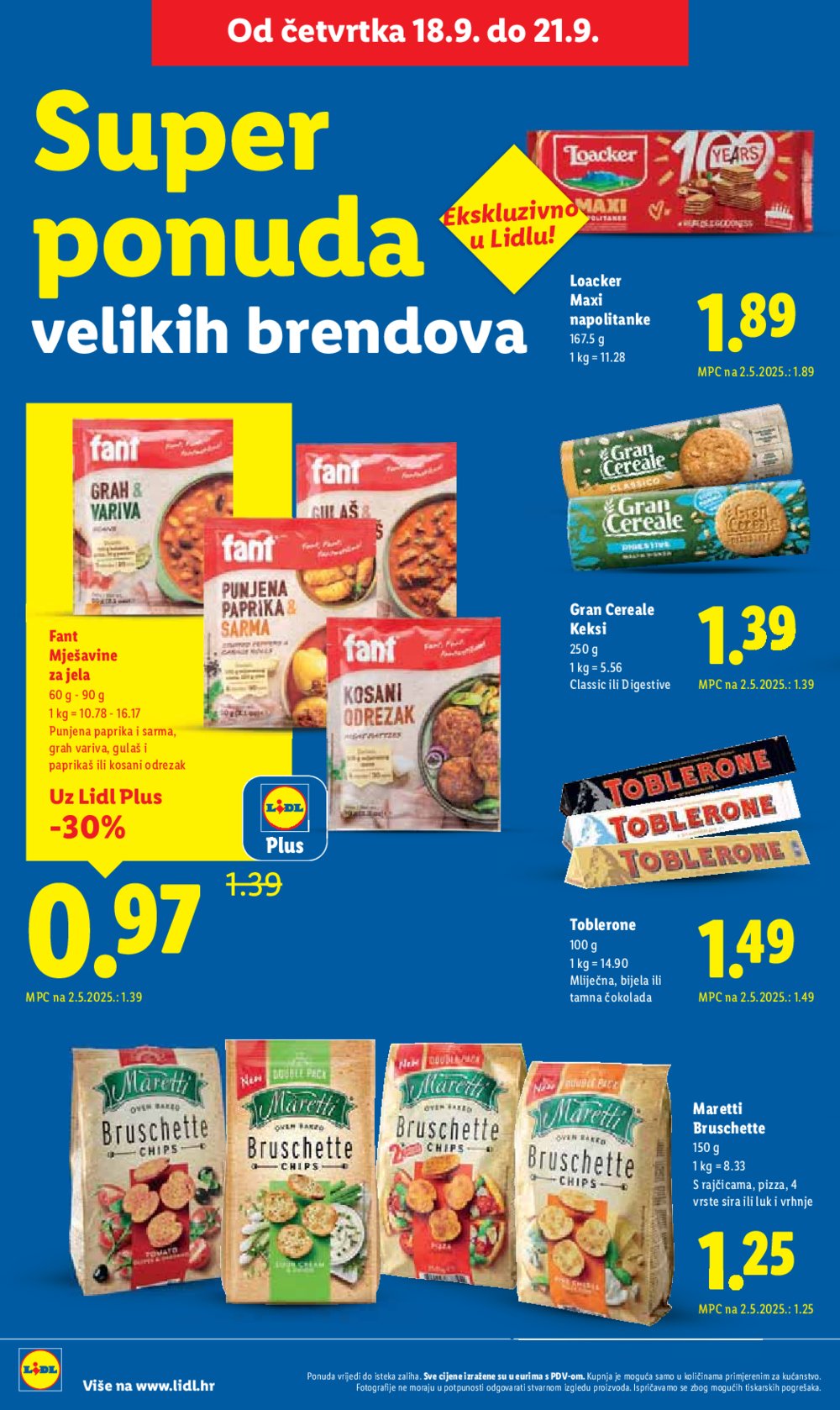 Lidl katalog Super ponuda od ponedjeljka 15.09. - 21.09.2025.