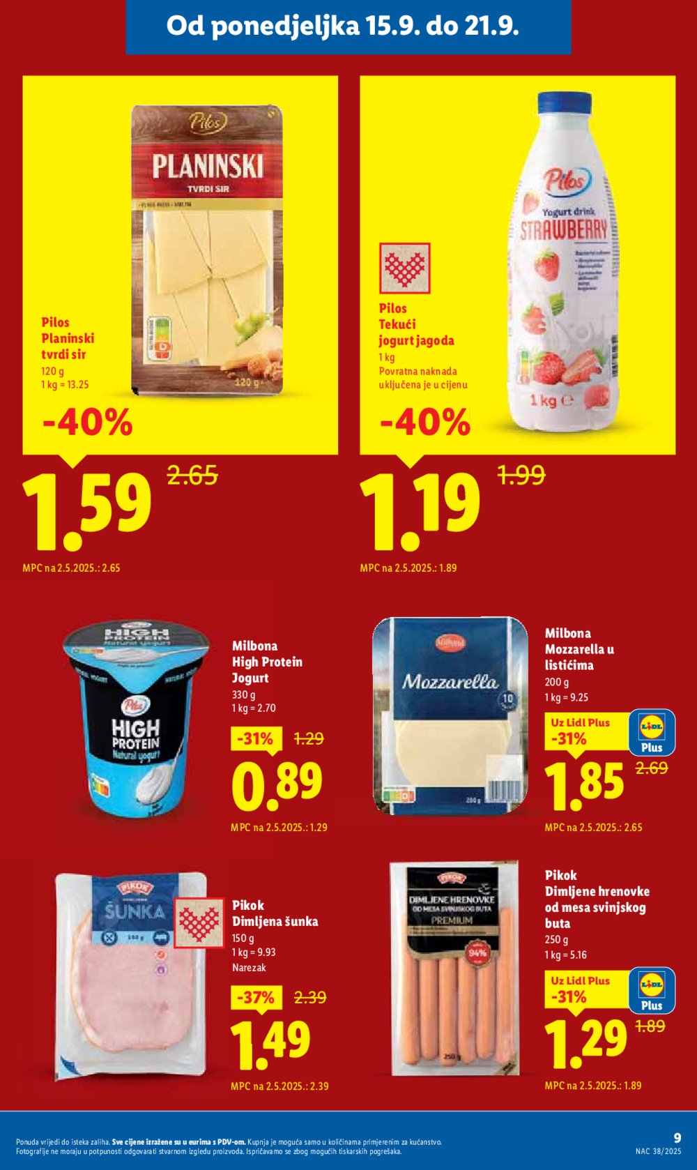 Lidl katalog Super ponuda od ponedjeljka 15.09. - 21.09.2025.