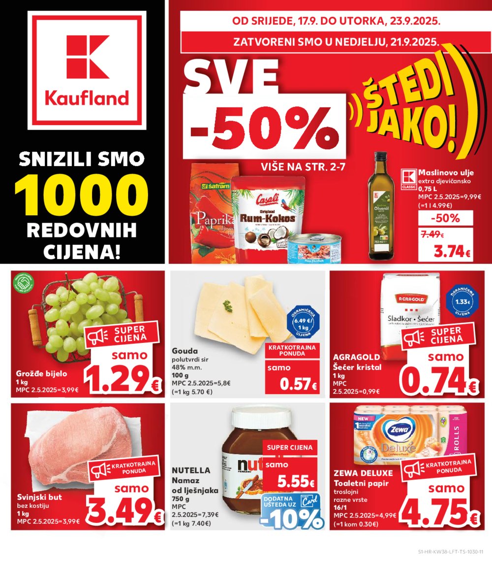 Kaufland katalog Akcija 17.09. - 23.09.2025. Odabrane poslovnice