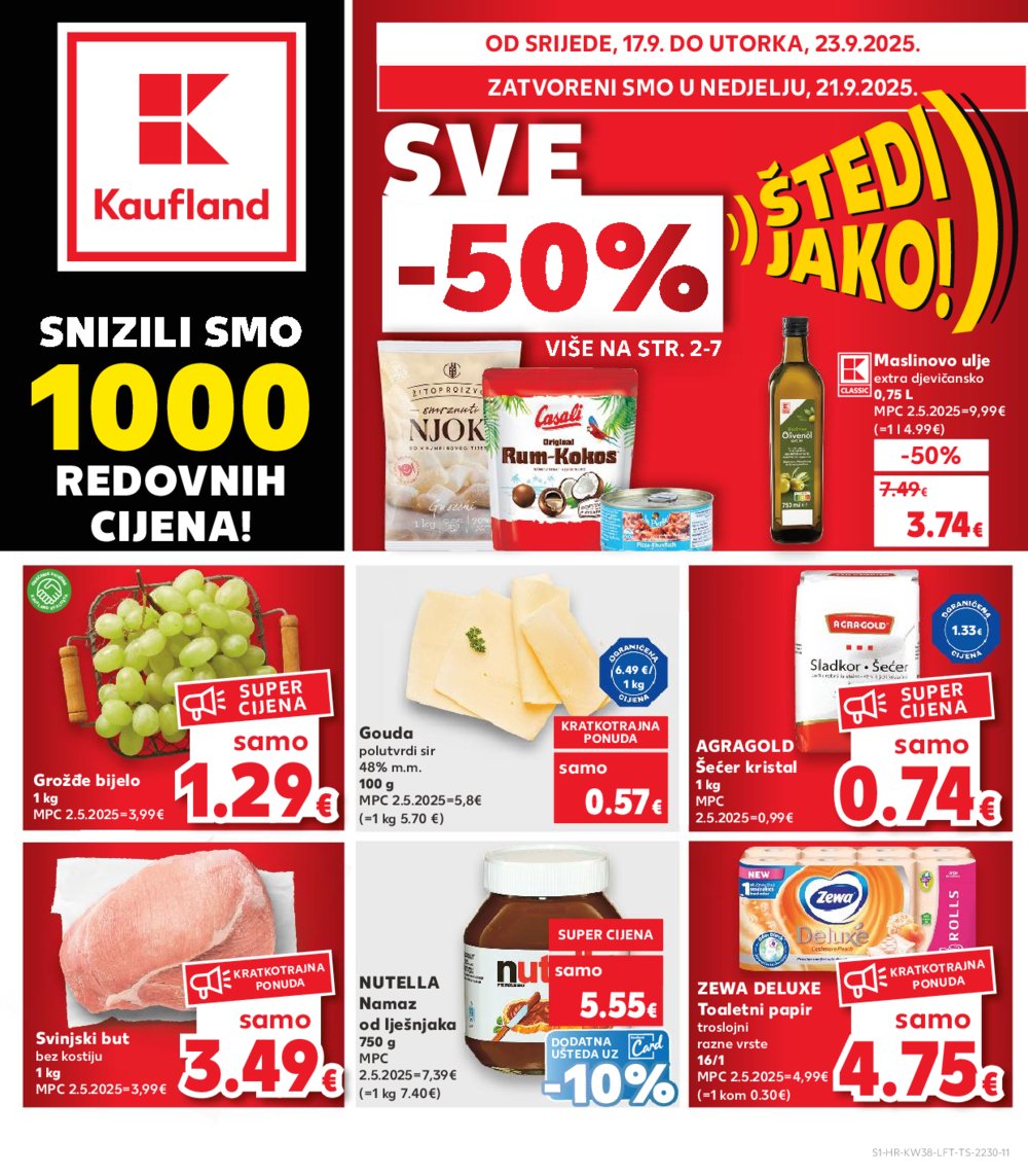 Kaufland katalog Akcija 17.09. - 23.09.2025. VG, Po, Ro, Vo, Vu, DS, Ma