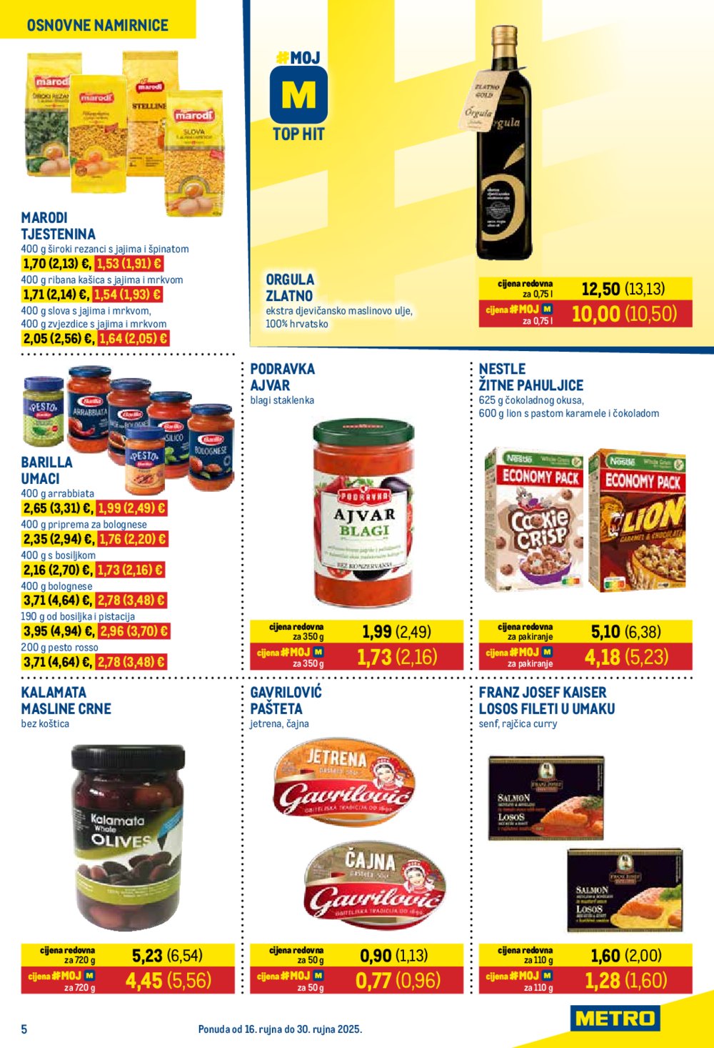 Metro katalog Prehrana i Neprehrana 16.09. - 30.09.2025.