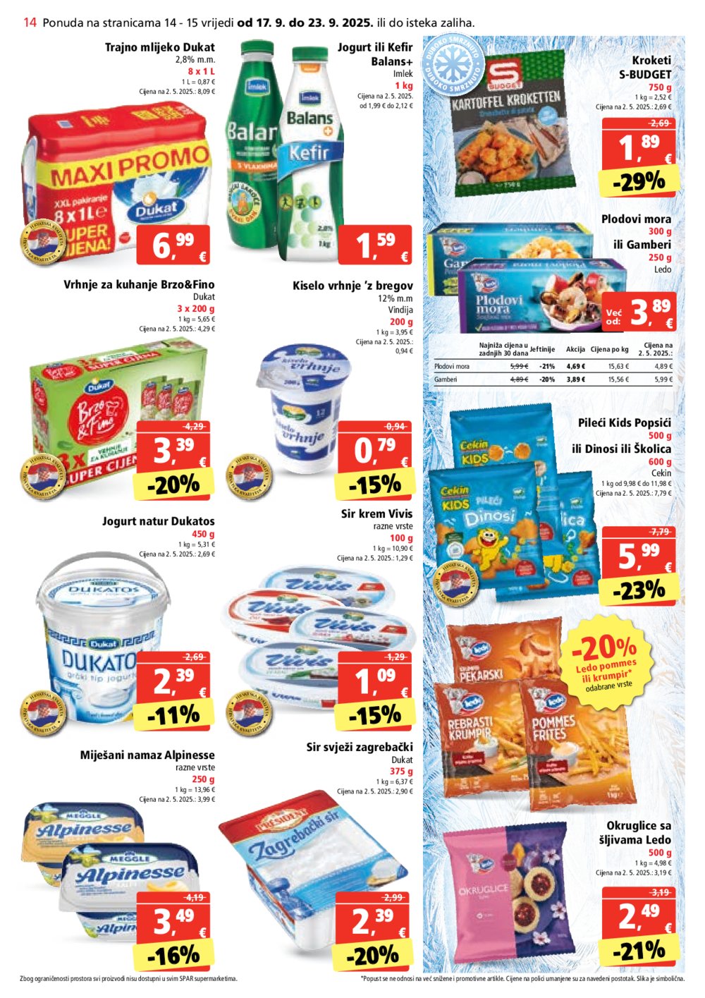 SPAR katalog Akcija 17.09. - 23.09.2025.