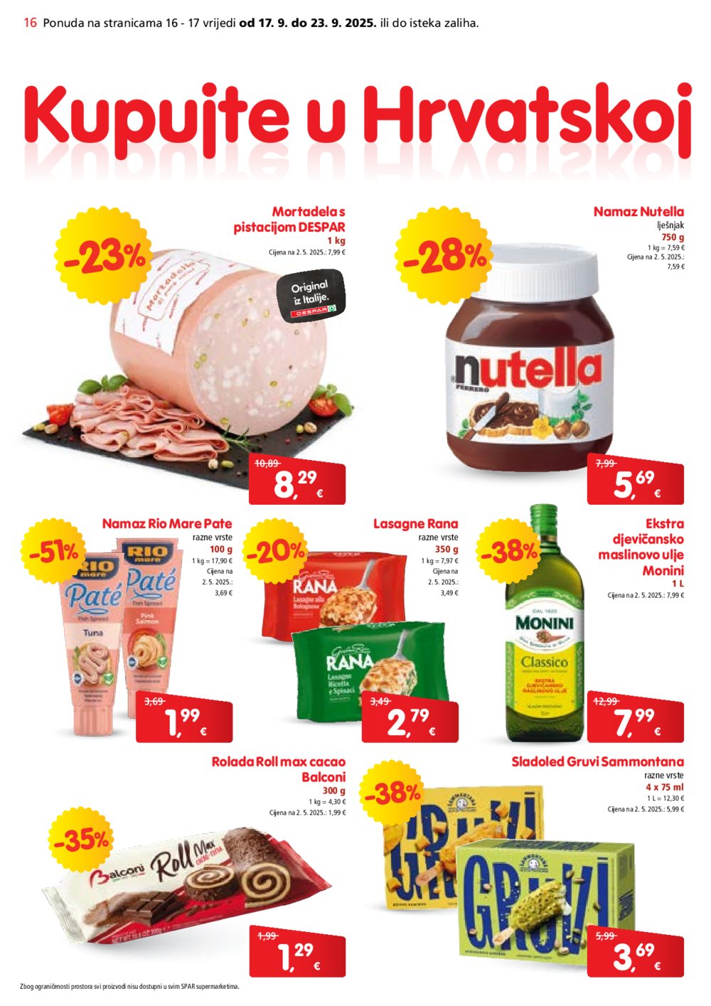 SPAR katalog Akcija 17.09. - 23.09.2025.