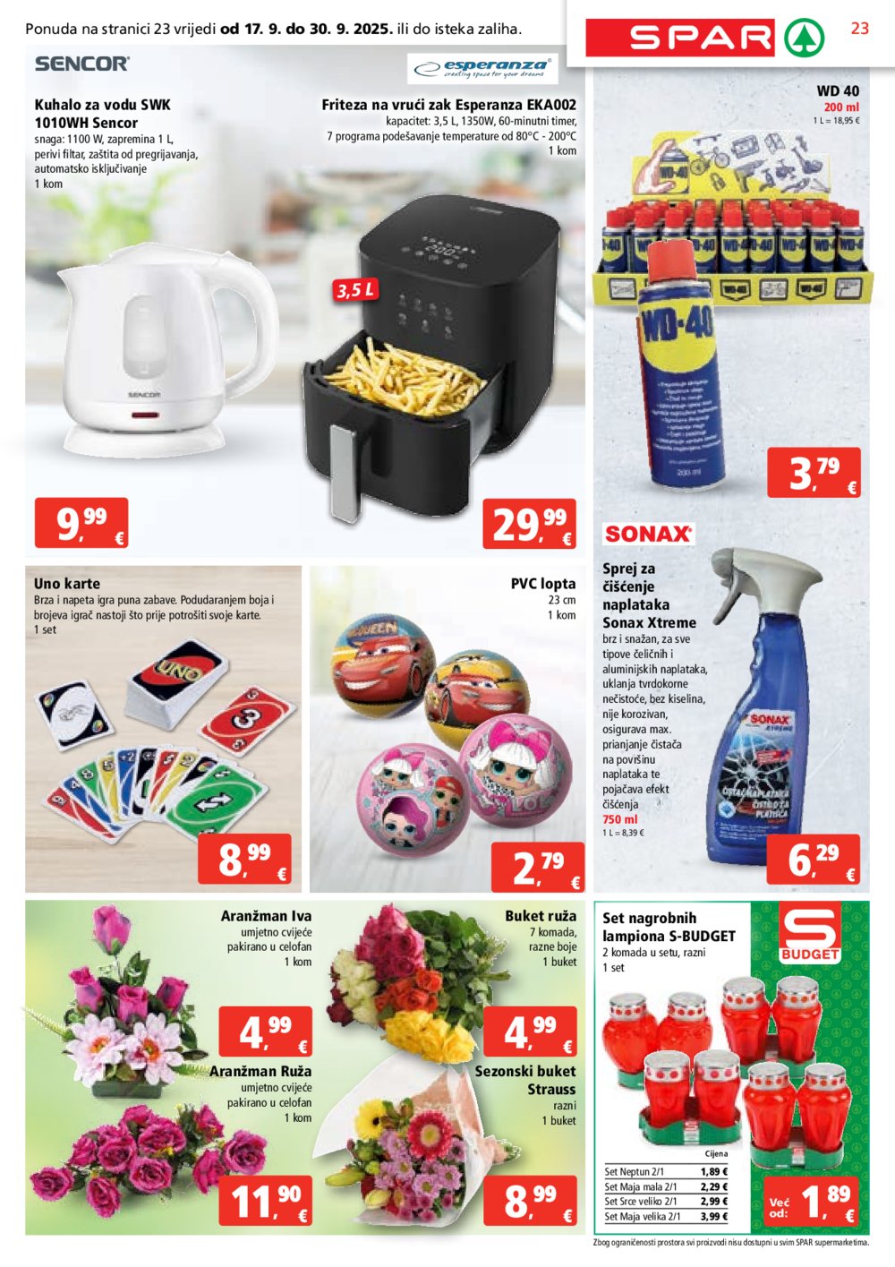 SPAR katalog Akcija 17.09. - 23.09.2025.