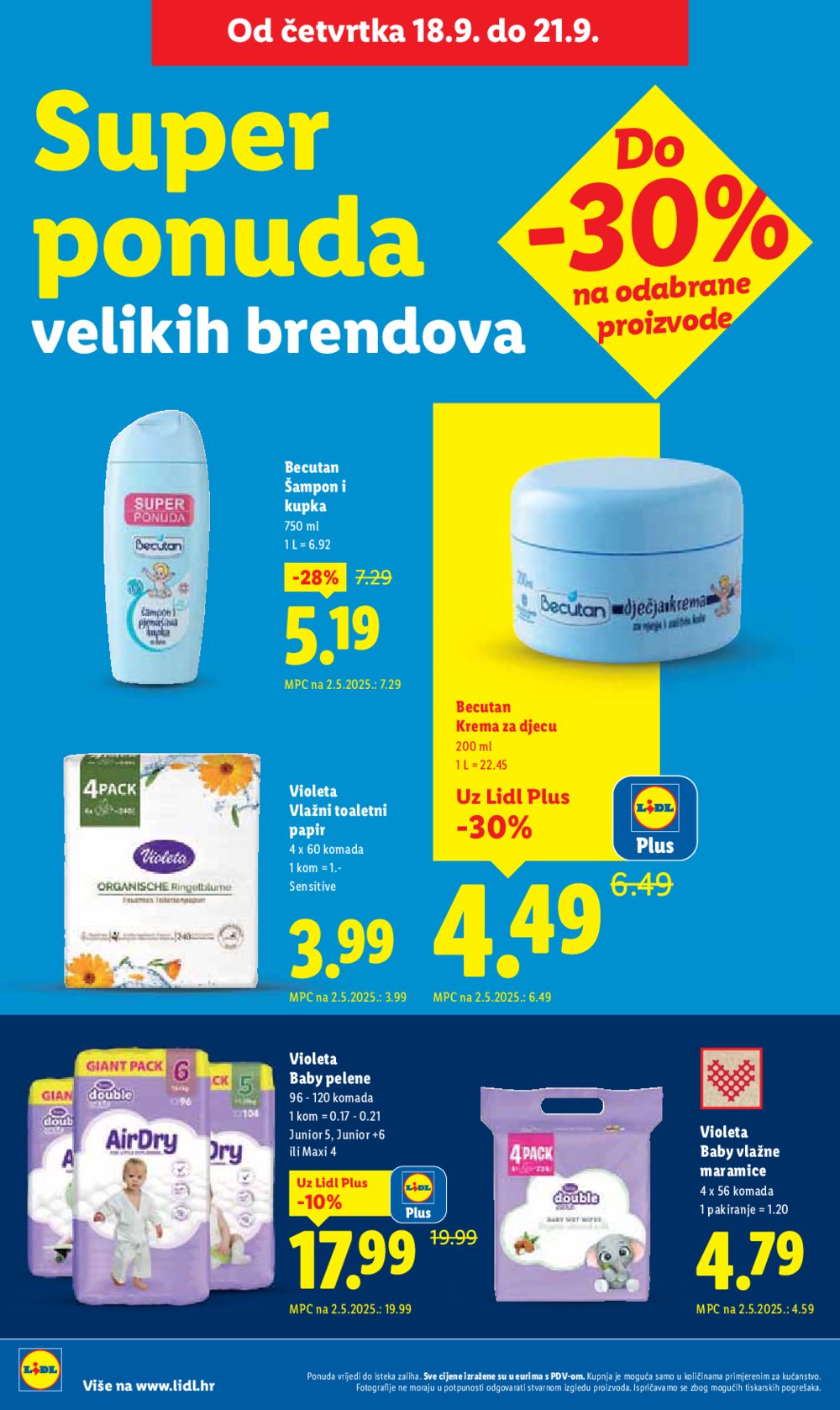 Lidl katalog Super ponuda od četvrtka 18.09 - 21.09.2025.