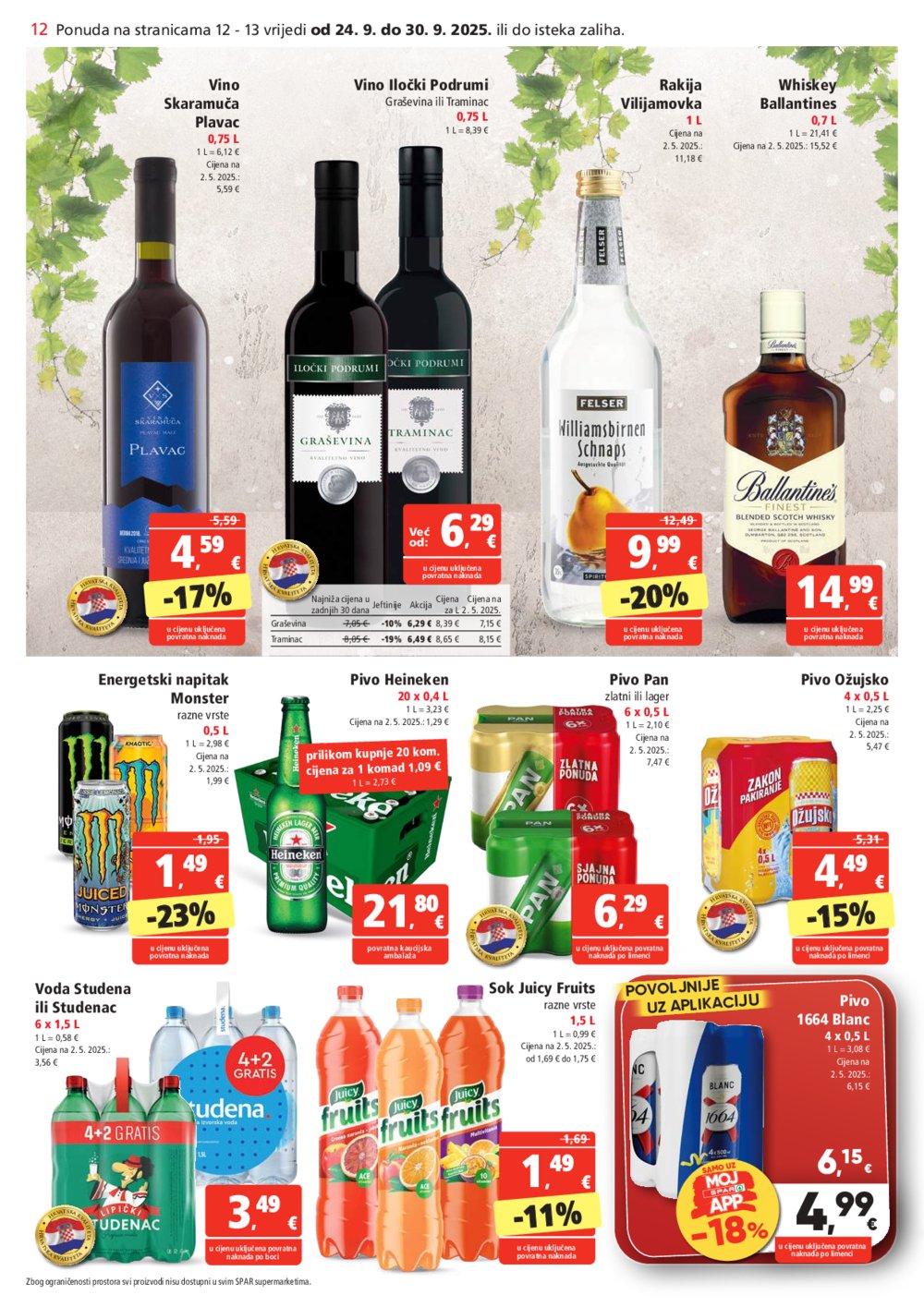 SPAR katalog Akcija 24.09. - 30.09.2025.