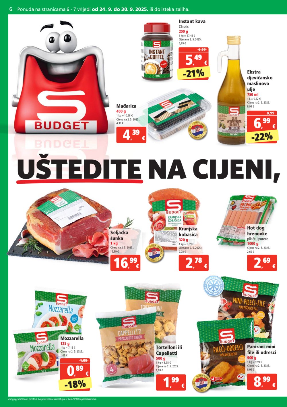 SPAR katalog Akcija 24.09. - 30.09.2025.