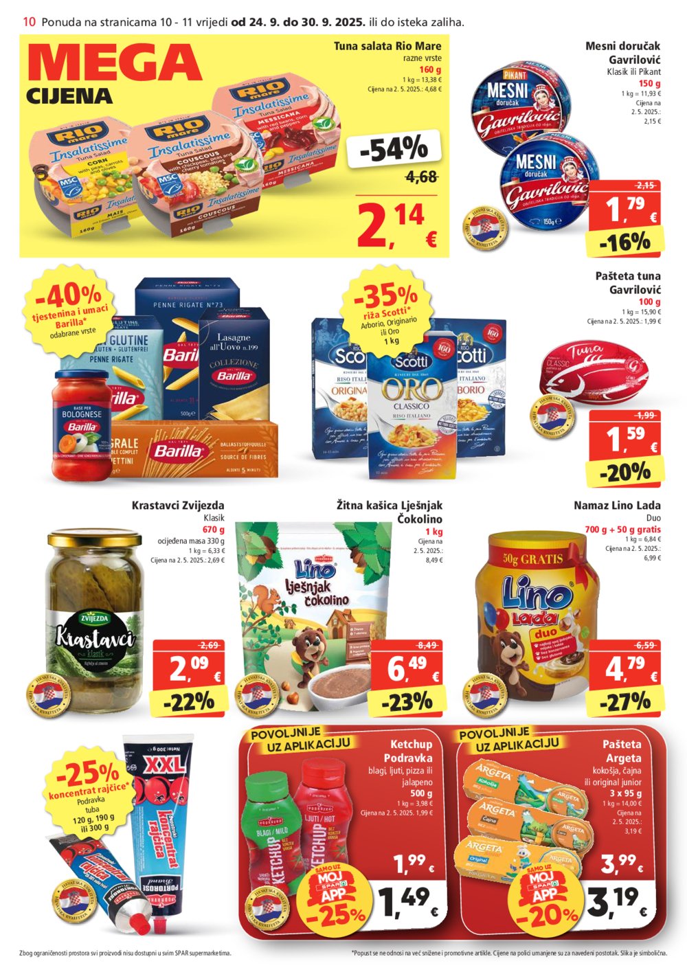 SPAR katalog Akcija 24.09. - 30.09.2025.
