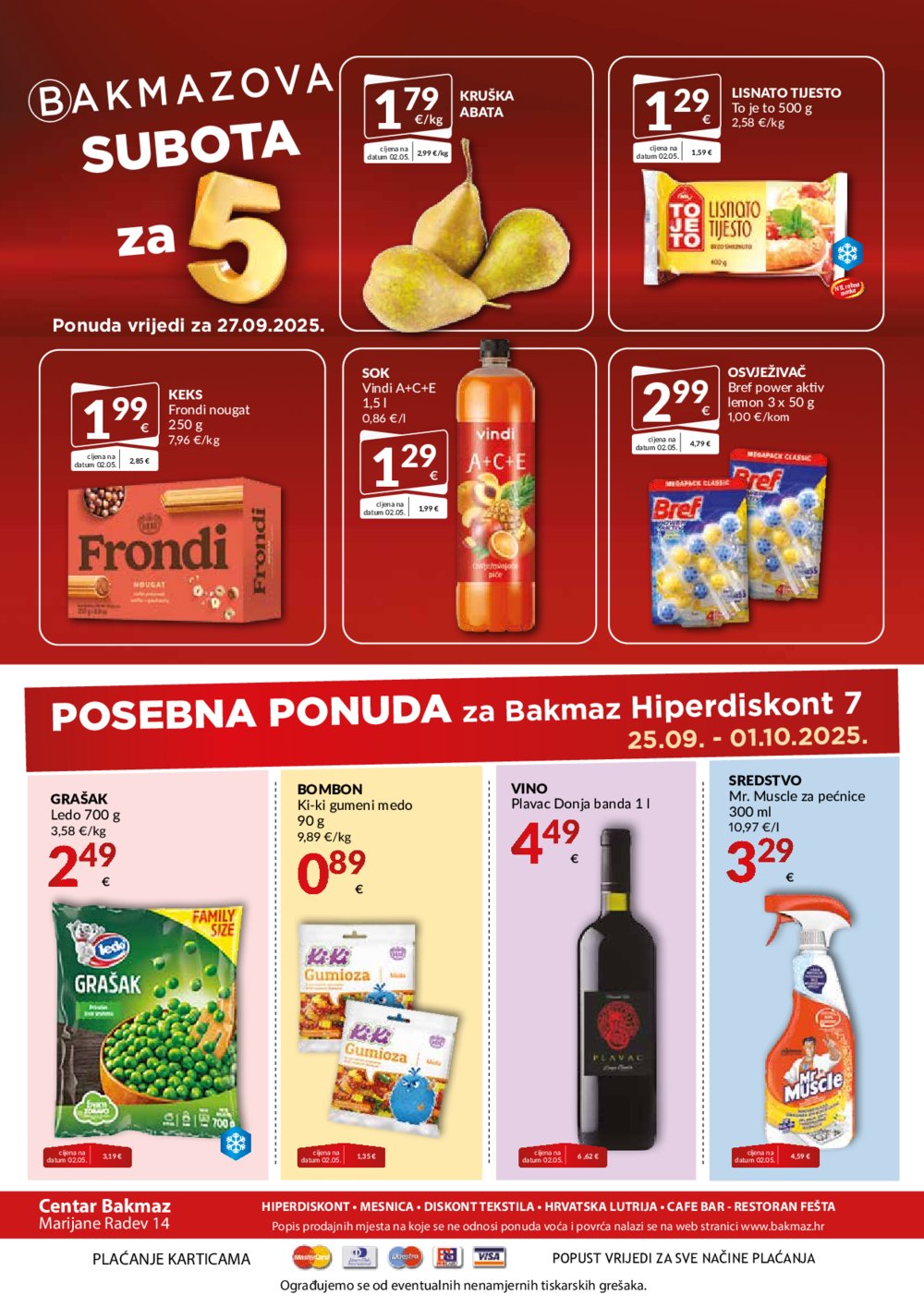 Bakmaz katalog Akcija 25.09. - 01.10.2025.