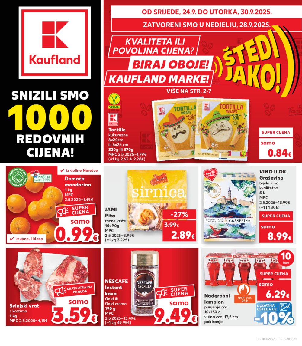 Kaufland katalog Akcija 24.09. - 30.09.2025. Odabrane poslovnice