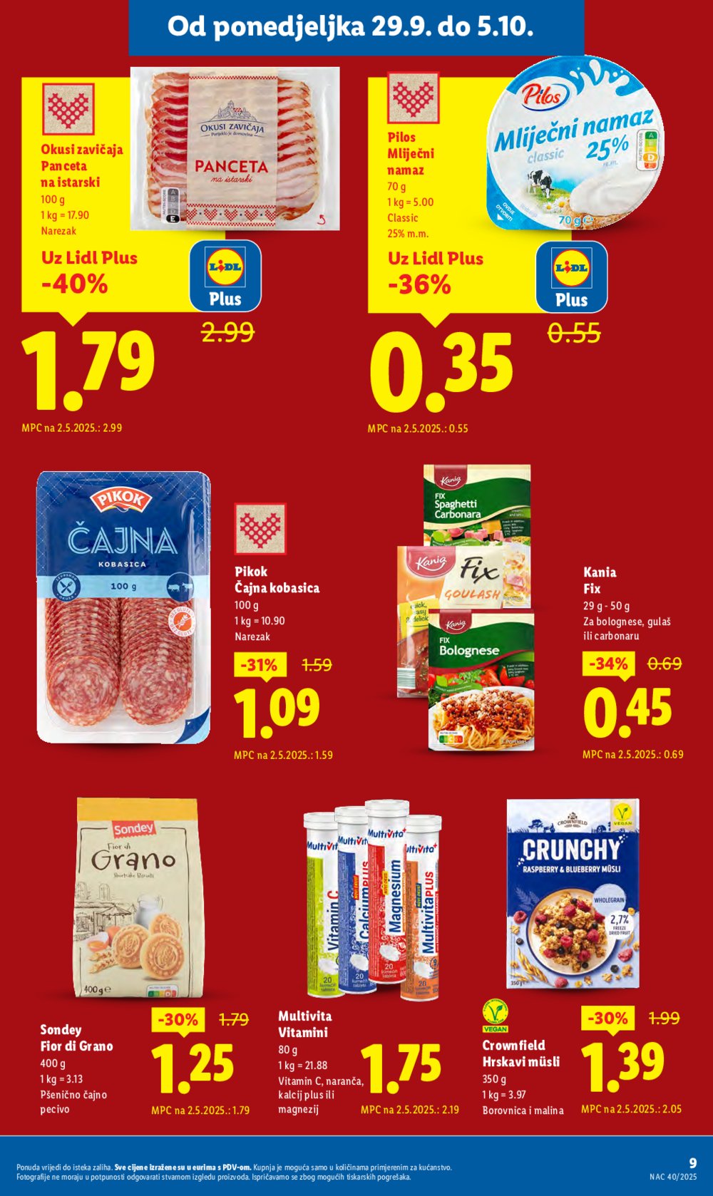 Lidl katalog Super ponuda od ponedjeljka 29.09. - 05.10.2025.