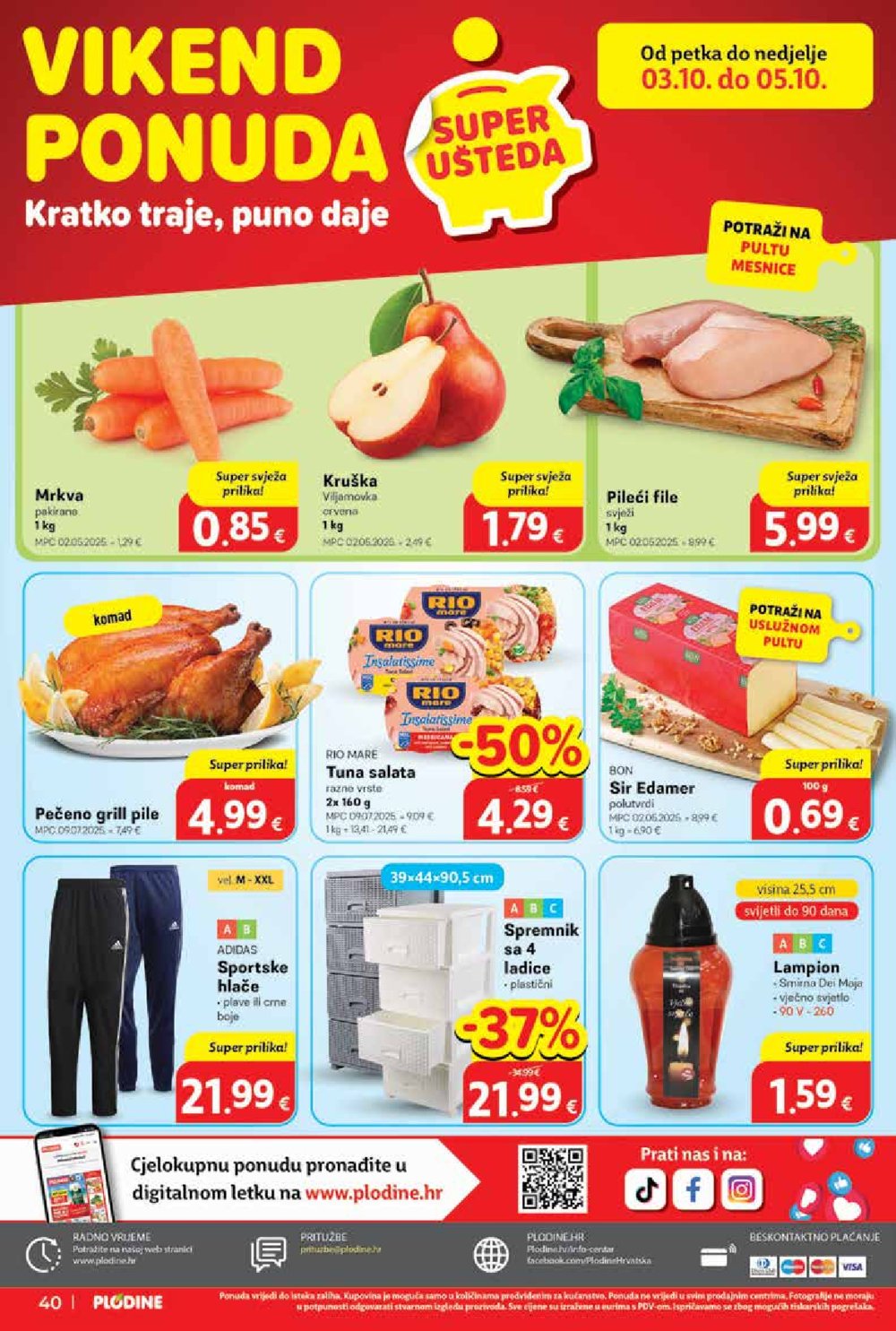 Plodine katalog Akcija 01.10. - 07.10.2025.