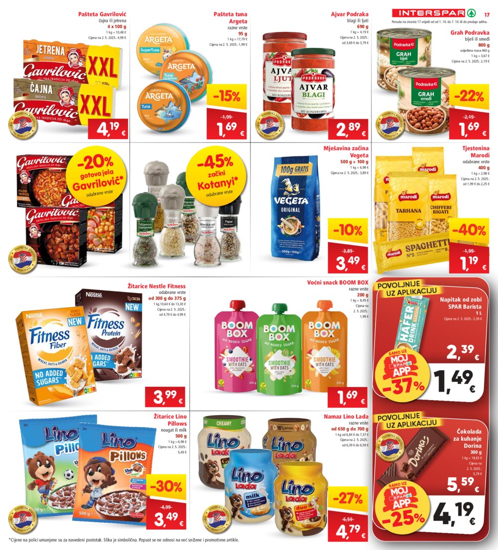 INTERSPAR katalog Akcija 01.10.-07. 10.2025.