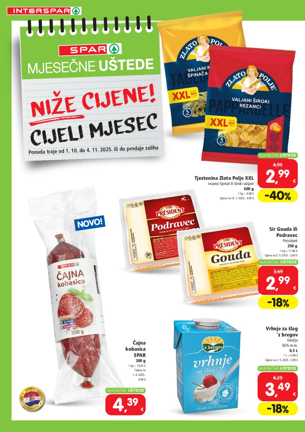 INTERSPAR katalog Uštede 01.10.-04.11.2025.