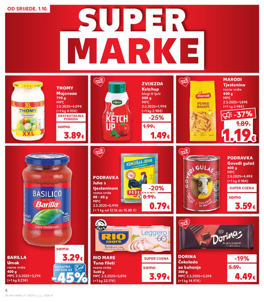 Kaufland katalog Akcija 01.10.-07.10.2025. Odabrane poslovnice