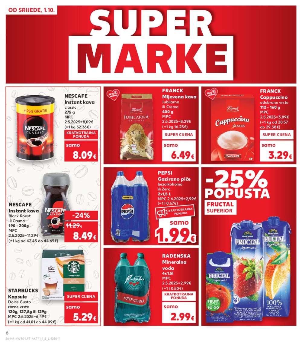 Kaufland katalog Akcija 01.10.-07.10.2025. Odabrane poslovnice