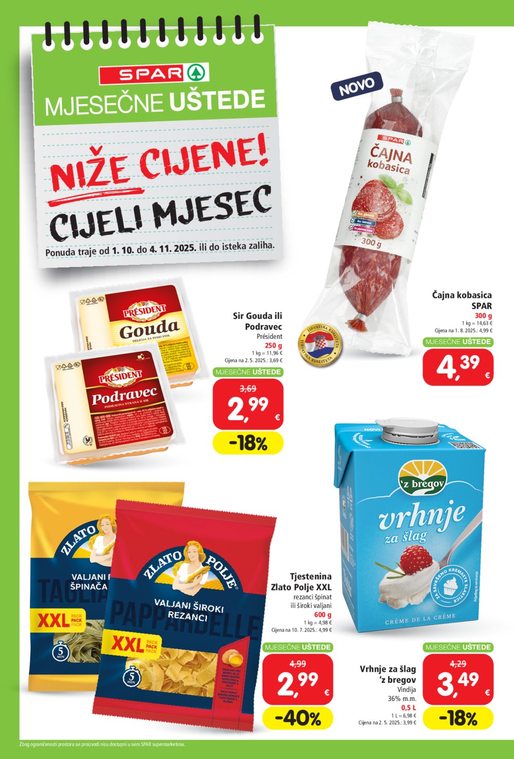 SPAR katalog Uštede 01.10.-04.11.2025.