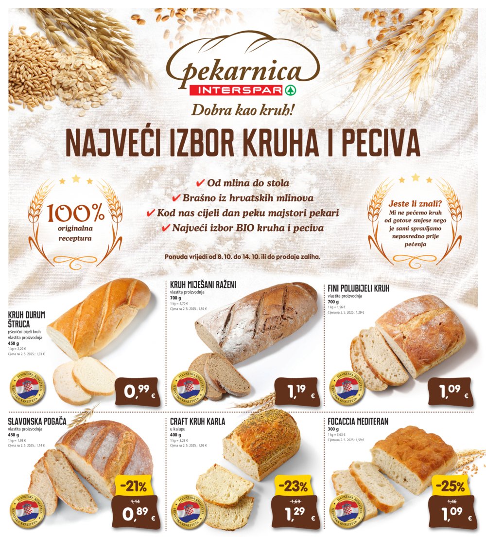 INTERSPAR katalog Pekarnica 08.10. - 14.10.2025.