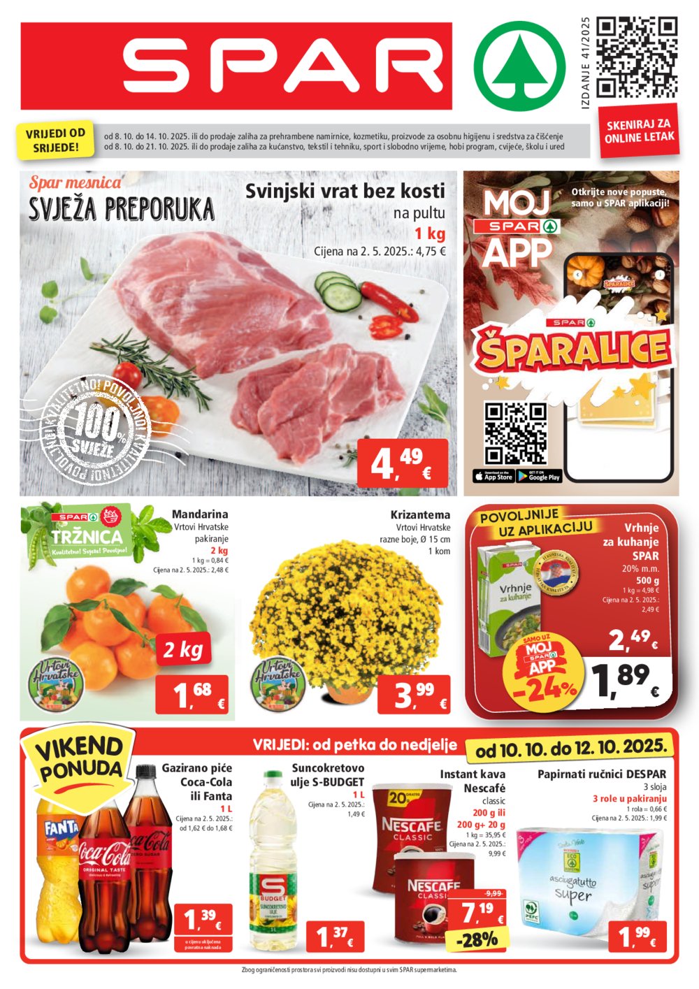 Spar katalog Akcija 08.10. - 14.10.2025.