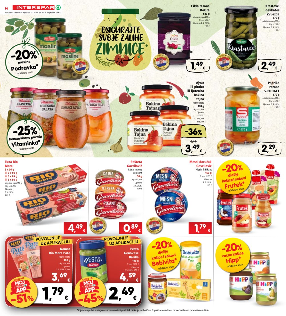 INTERSPAR katalog Akcija 15.10. - 21.10.2025.