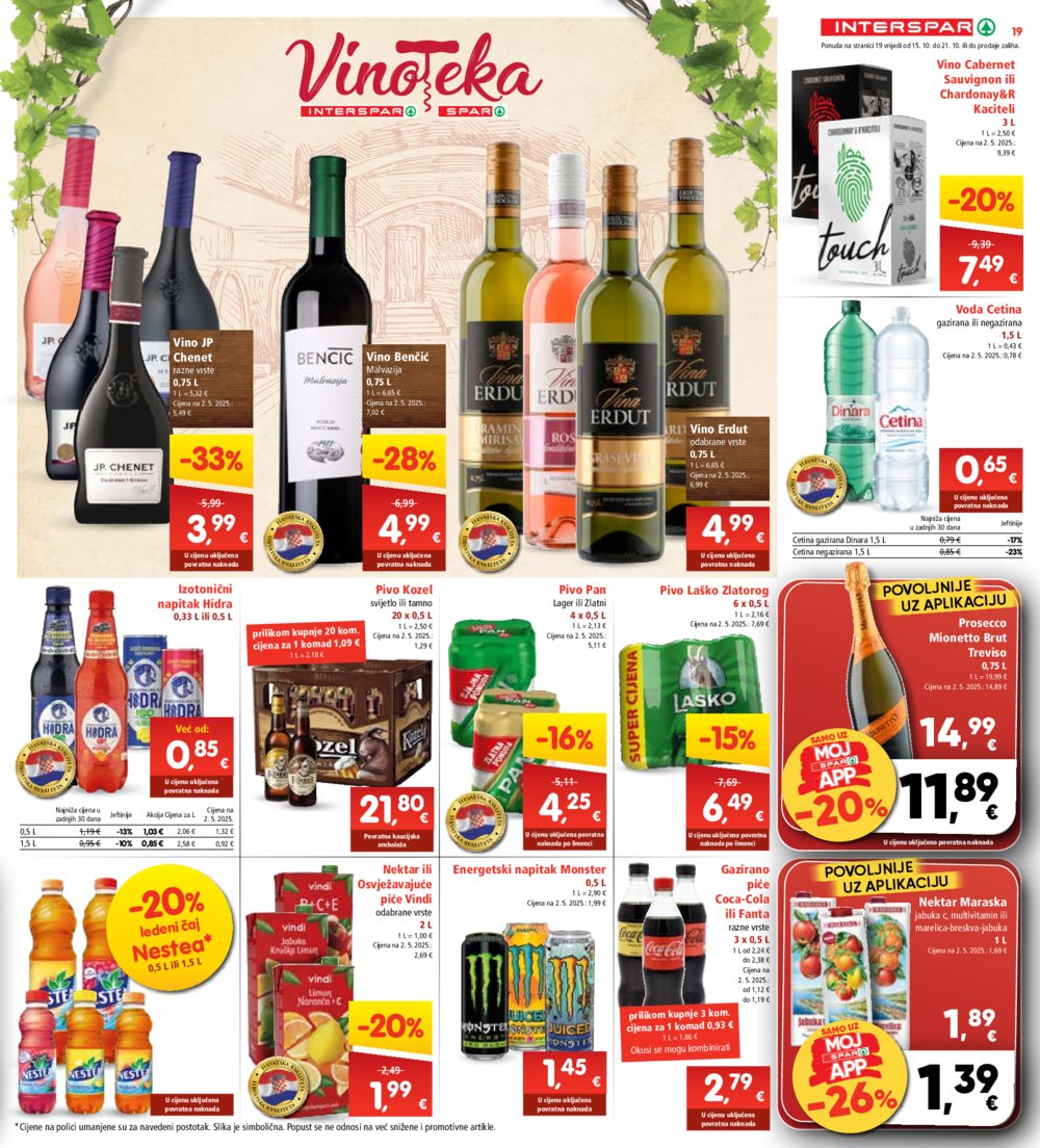 INTERSPAR katalog Akcija 15.10. - 21.10.2025.