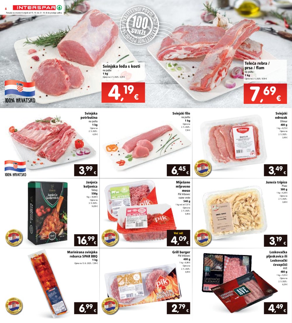 INTERSPAR katalog Akcija 15.10. - 21.10.2025.