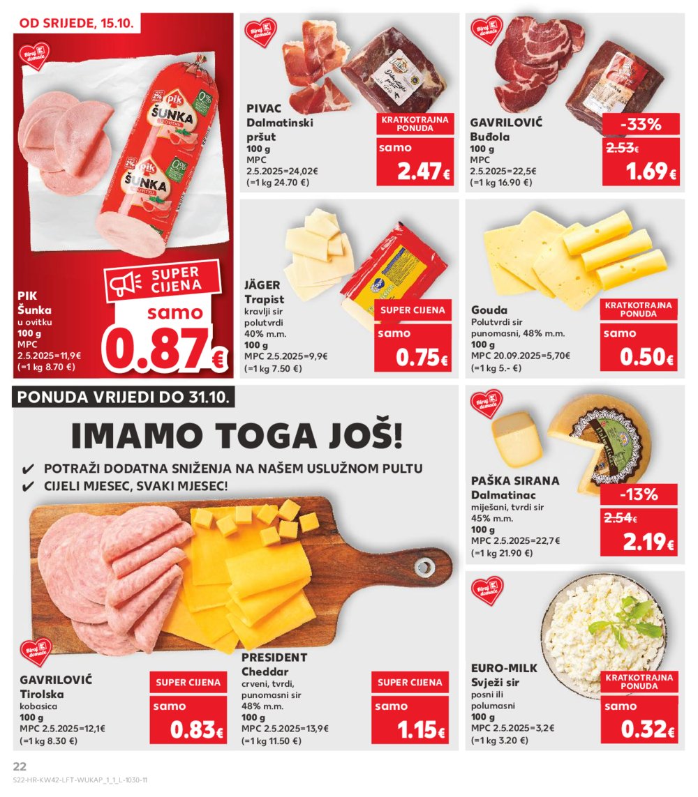 Kaufland katalog Akcija 15.10. - 21.10.2025. Odabrane poslovnice