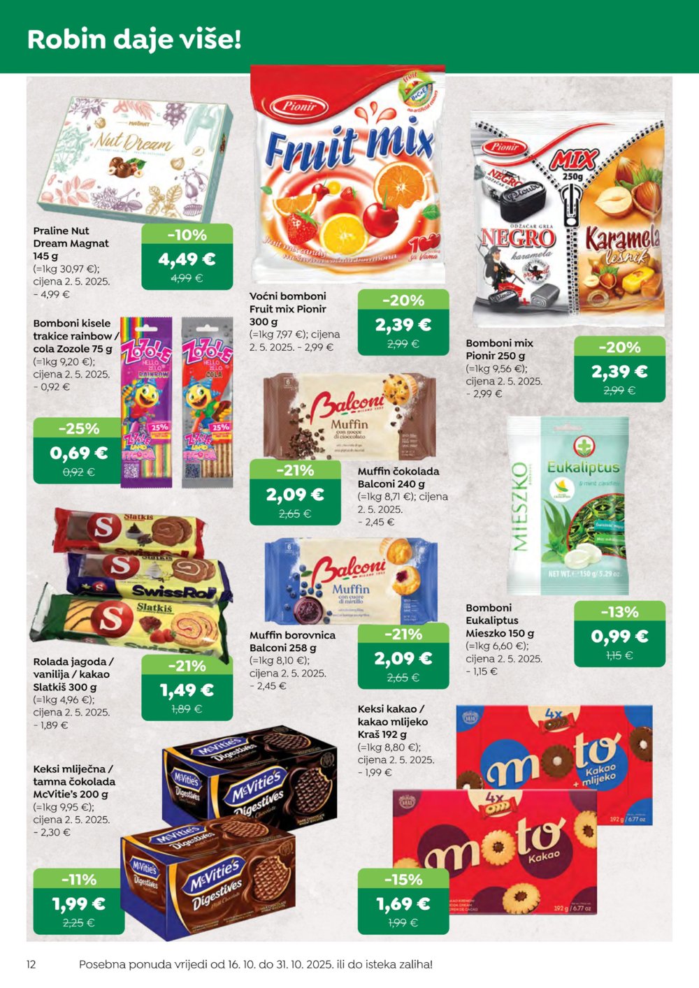 Robin katalog Akcija 16.10. - 31.10.2025.