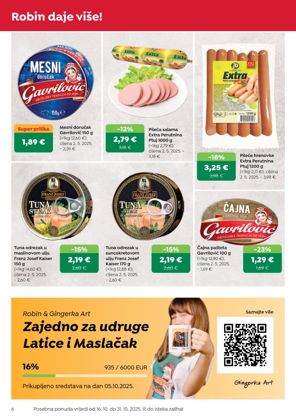 Robin katalog Akcija 16.10. - 31.10.2025.