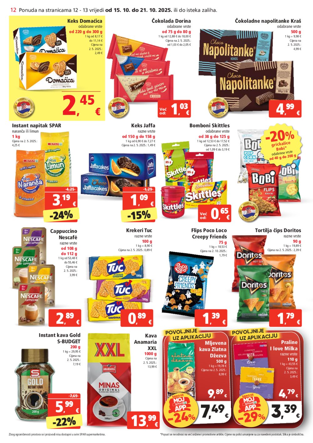 SPAR katalog Akcija 15.10. - 21.10.2025.