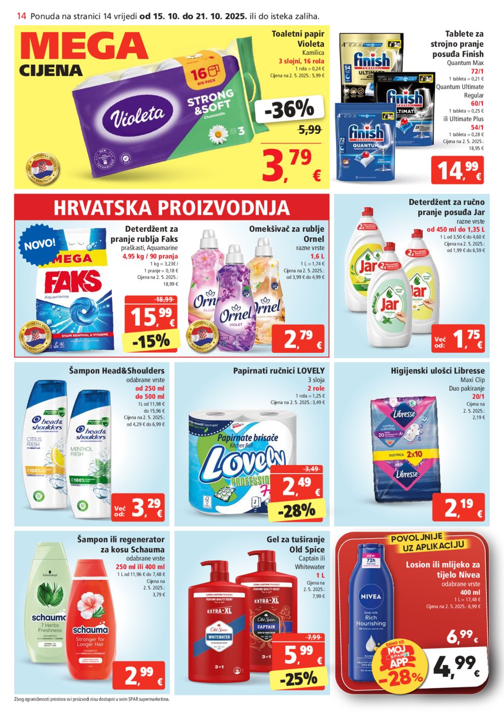 SPAR katalog Akcija 15.10. - 21.10.2025.