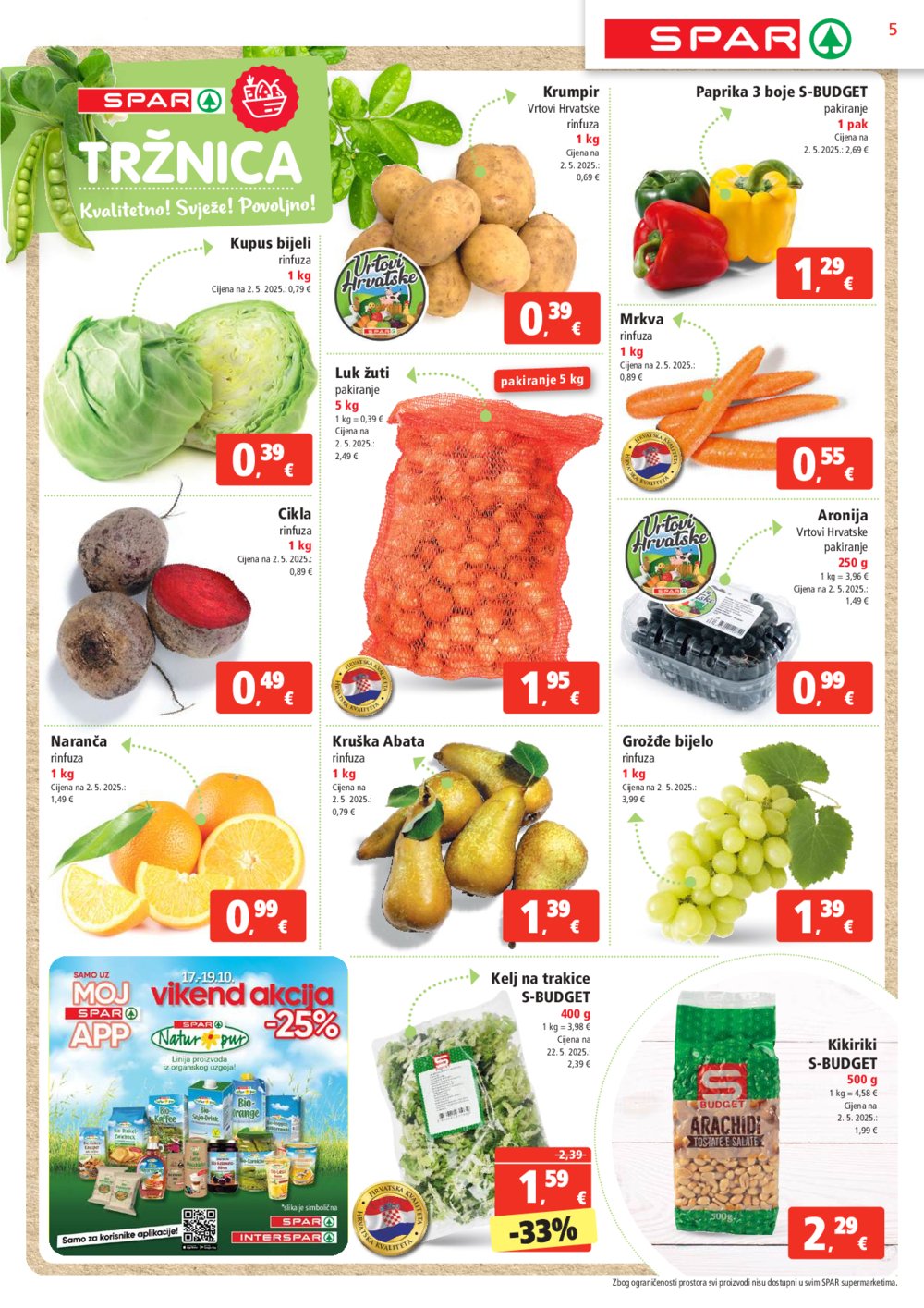 SPAR katalog Akcija 15.10. - 21.10.2025.