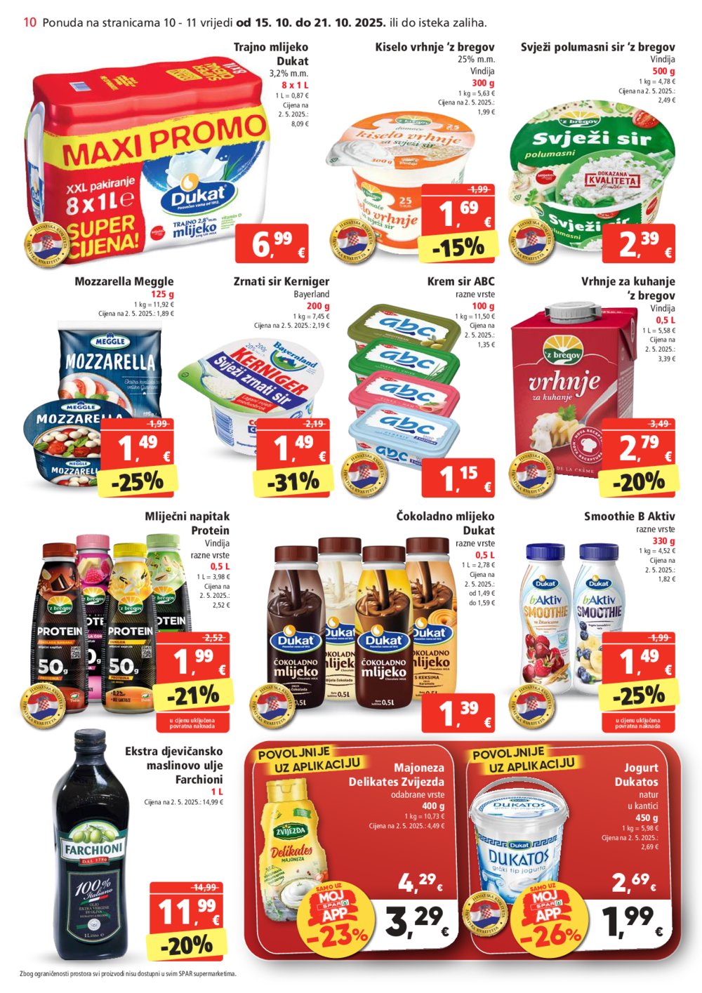 SPAR katalog Akcija 15.10. - 21.10.2025.