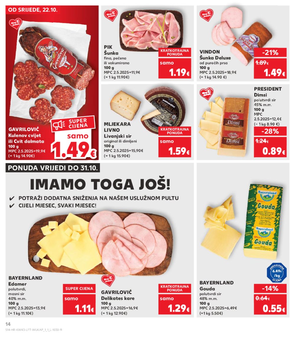 Kaufland katalog Akcija 22.10. - 28.10.2025. VG, Po, Ro, Vo, Vu, DS, Ma, Iv