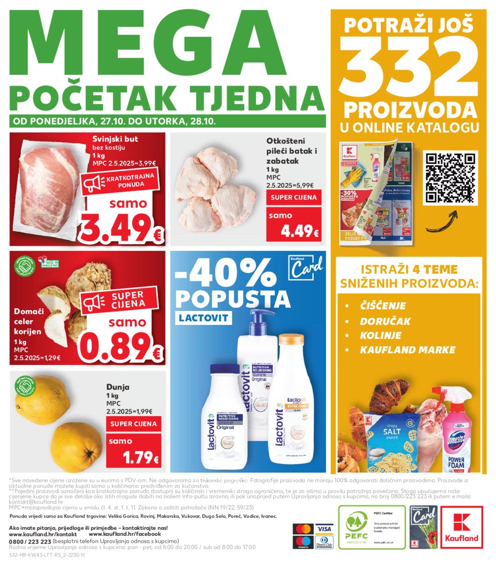 Kaufland katalog Akcija 22.10. - 28.10.2025. VG, Po, Ro, Vo, Vu, DS, Ma, Iv