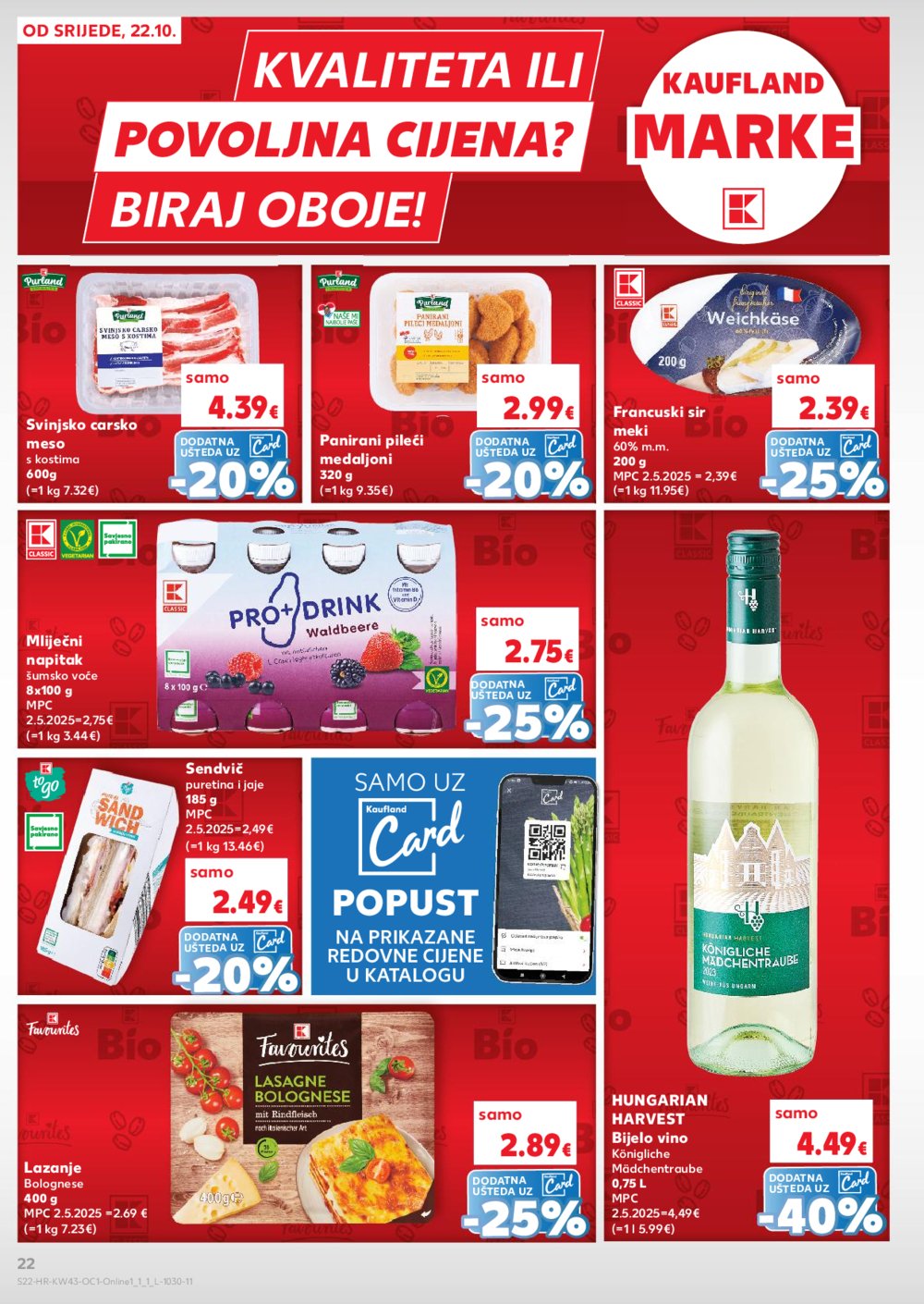 Kaufland katalog Robne marke 22.10. - 28.10.2025. Odabrane poslovnice