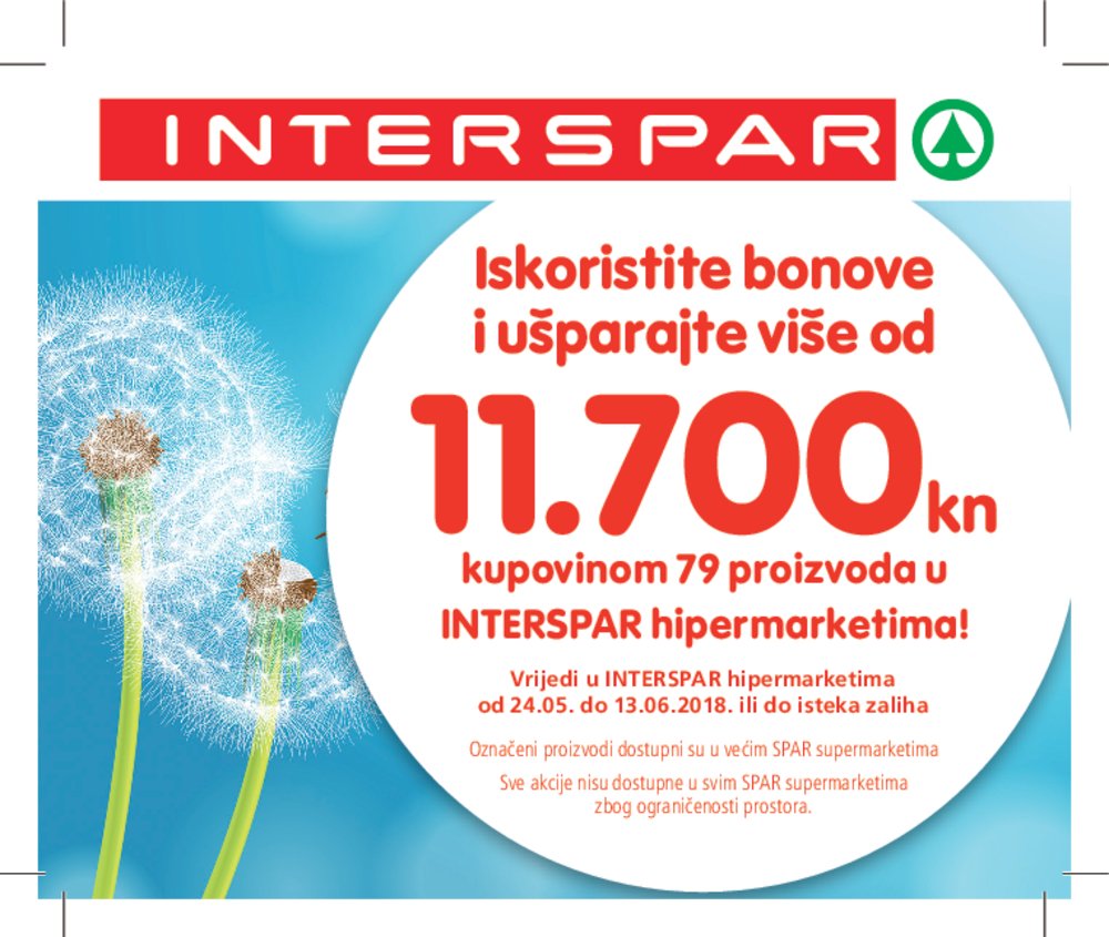 Interspar katalog bonovi 24.05.-13.06.2018.