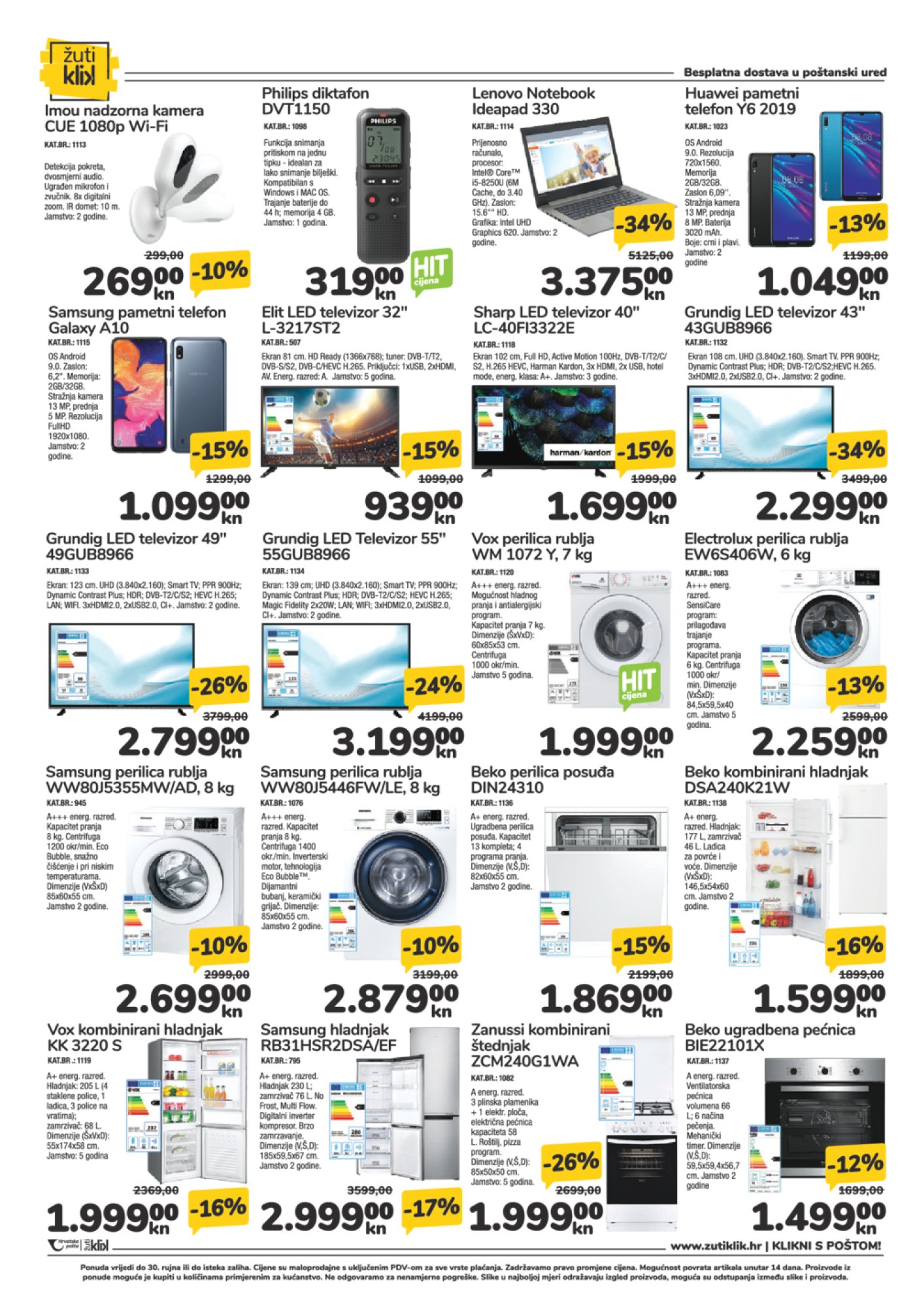 Hrvatska pošta katalog Žuti klik od 01.09.-30.09.2019.