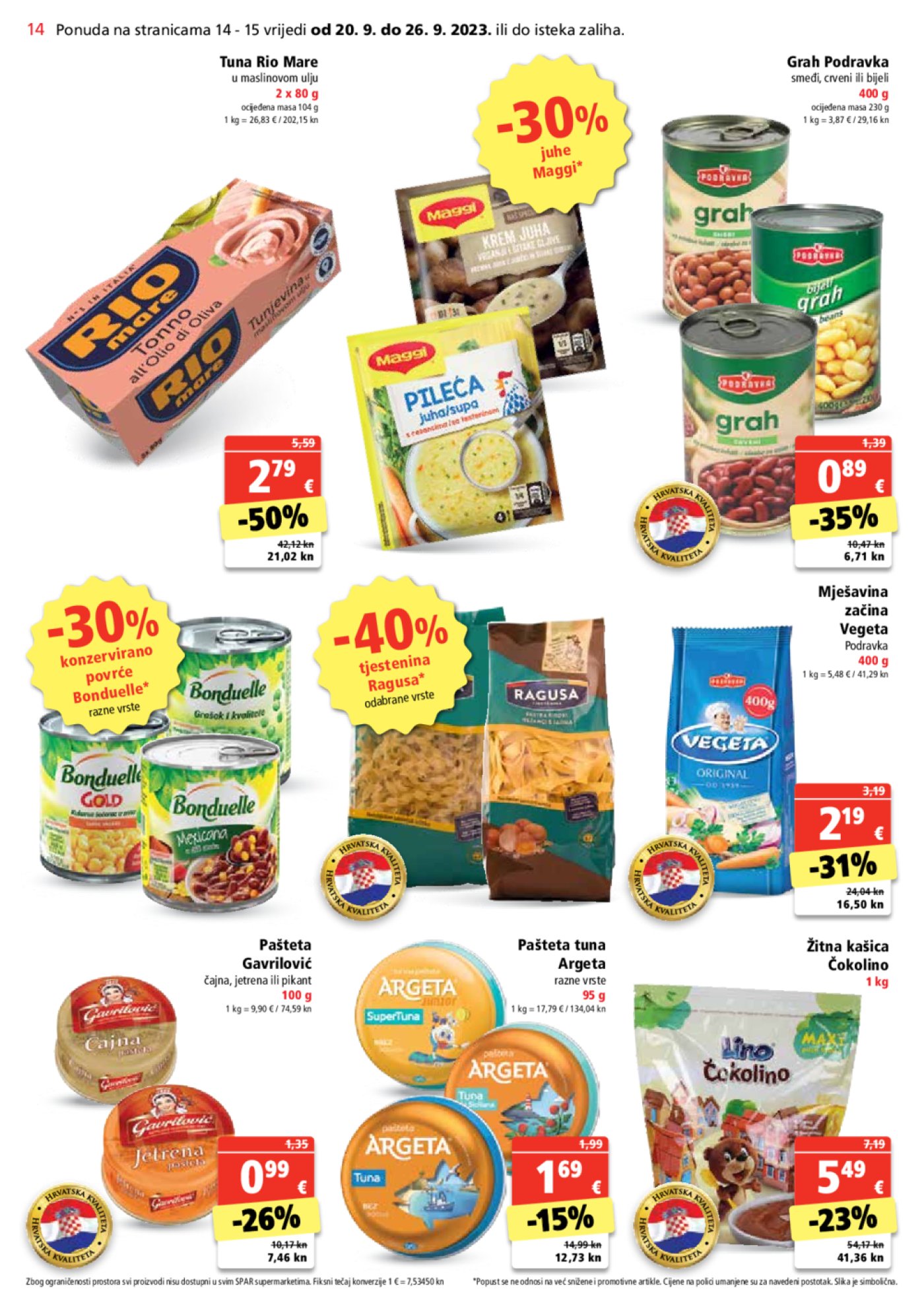 SPAR katalog Akcija 20.09.-26.09.2023.