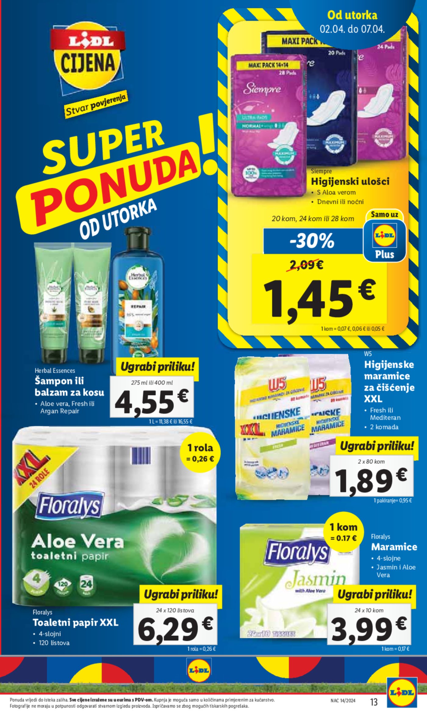 Lidl katalog Super ponuda od Utorka 02.04.-07.04.2024.