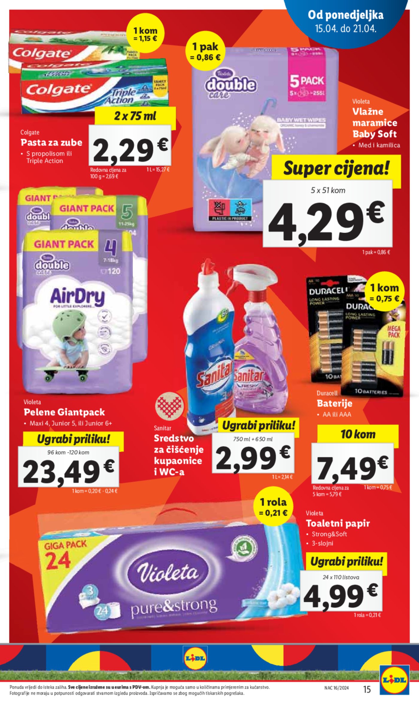 Lidl katalog Super ponuda od ponedjeljka 15.04.-21.04.2024.