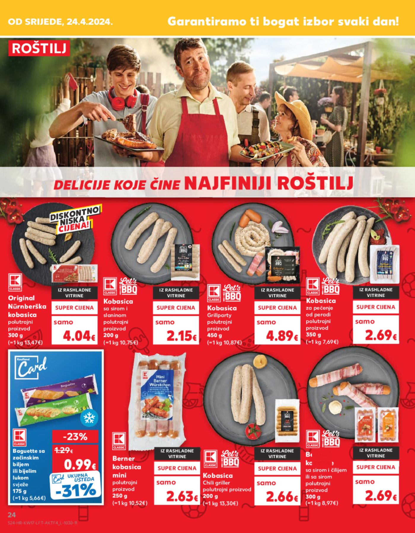Kaufland katalog Akcija 24.04.-30.04. Ka, Kc, St, Ri, NG, Vž, Pž, SB, Bj, Zp, Sinj, Zabok, BNM