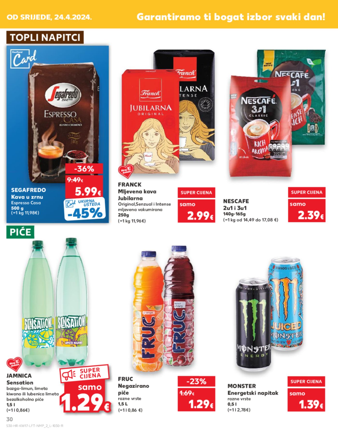 Kaufland katalog Akcija 24.04.-30.04. Ka, Kc, St, Ri, NG, Vž, Pž, SB, Bj, Zp, Sinj, Zabok, BNM