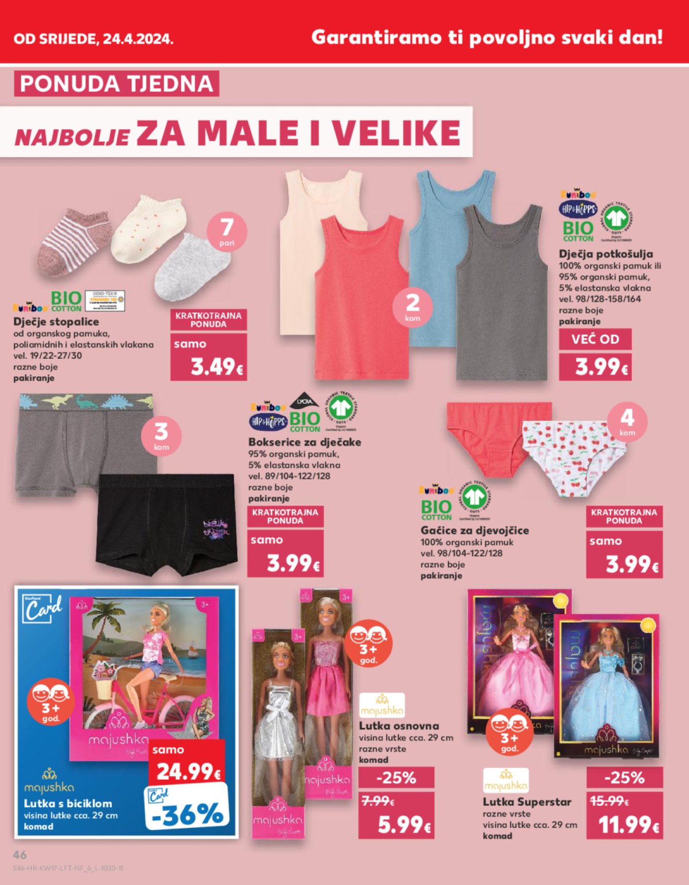 Kaufland katalog Akcija 24.04.-30.04. Ka, Kc, St, Ri, NG, Vž, Pž, SB, Bj, Zp, Sinj, Zabok, BNM