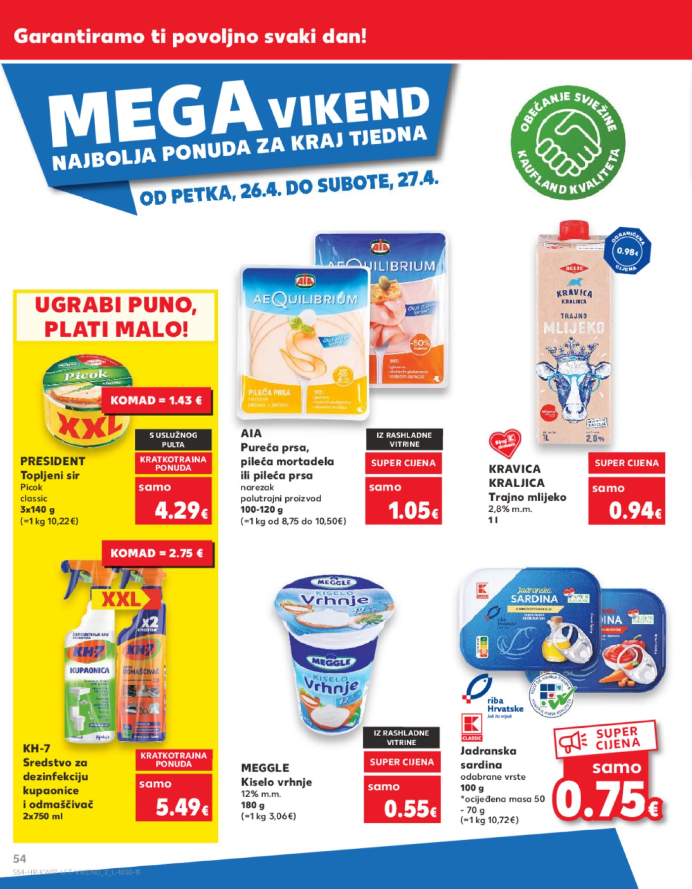 Kaufland katalog Akcija 24.04.-30.04. Ka, Kc, St, Ri, NG, Vž, Pž, SB, Bj, Zp, Sinj, Zabok, BNM