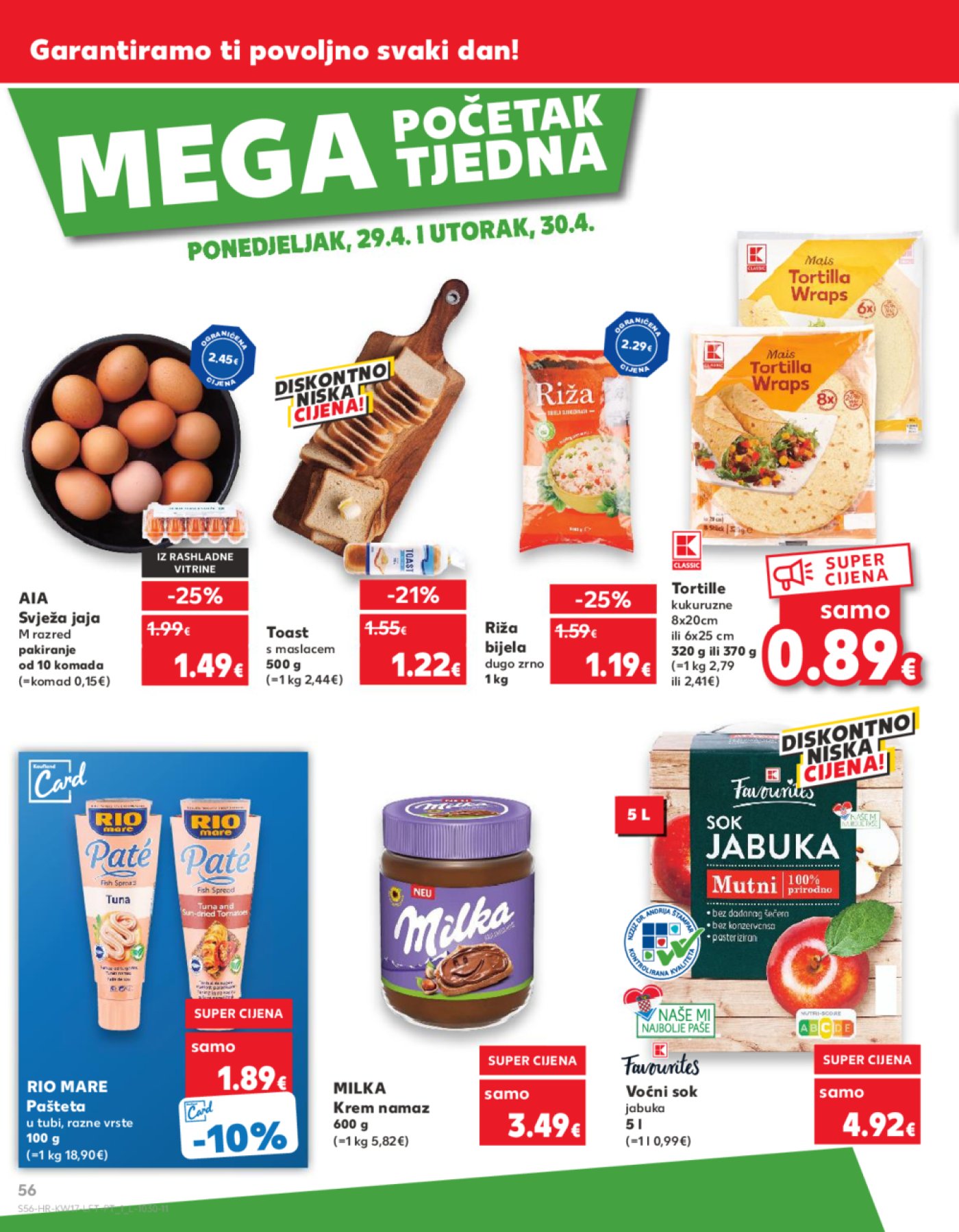 Kaufland katalog Akcija 24.04.-30.04. Ka, Kc, St, Ri, NG, Vž, Pž, SB, Bj, Zp, Sinj, Zabok, BNM