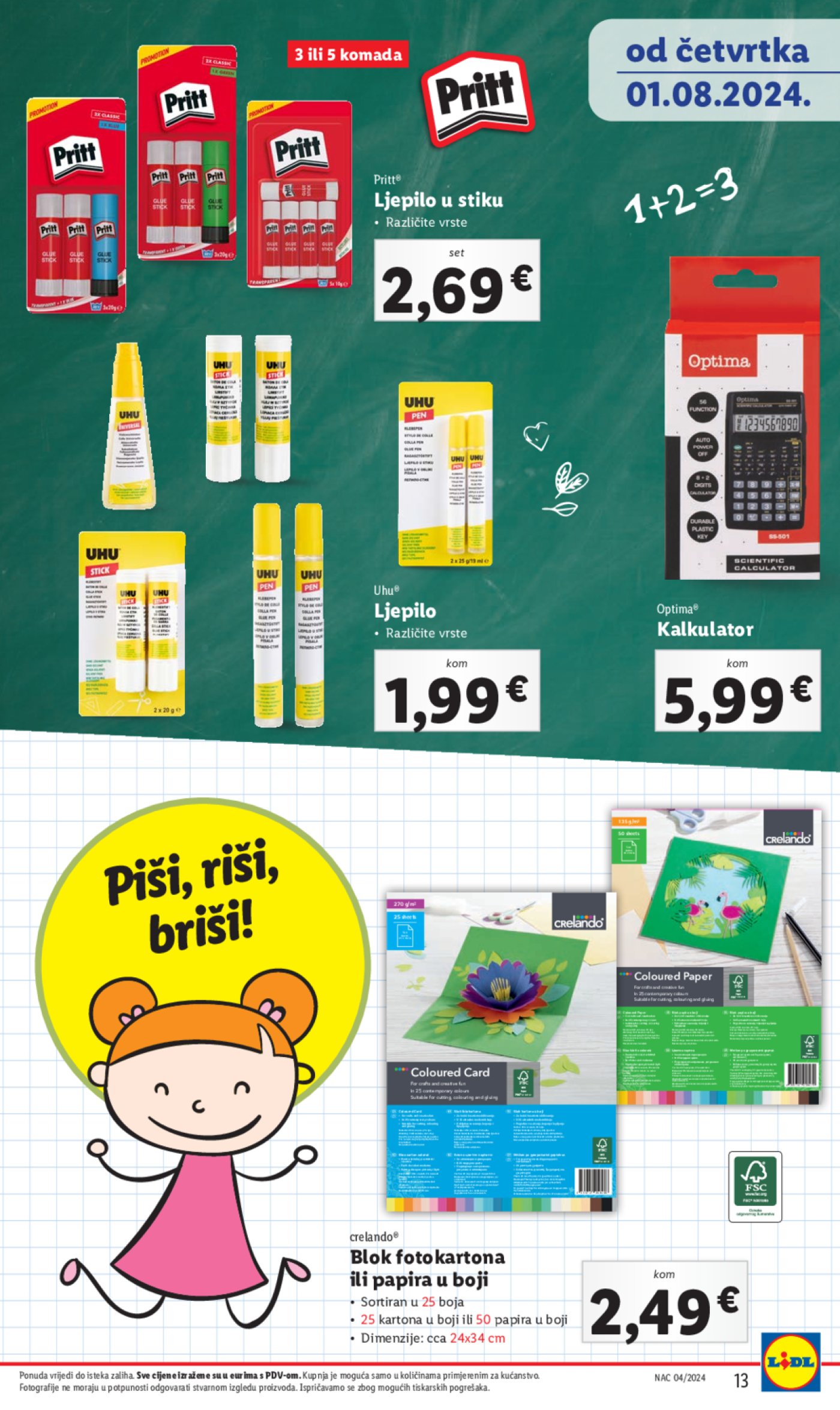 Lidl katalog Pripreme za novu školsku godinu 01.08.2024.