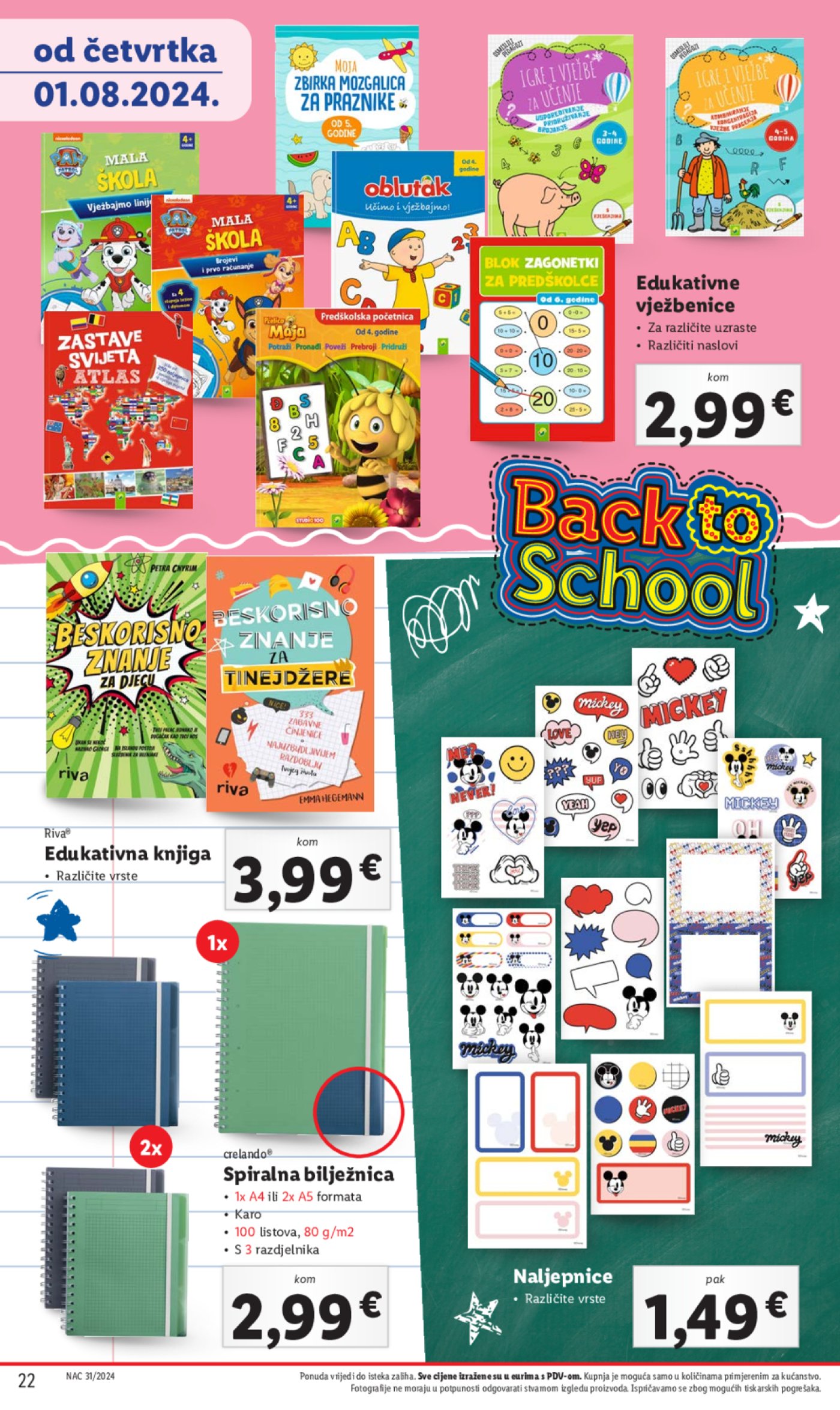Lidl katalog Pripreme za novu školsku godinu 01.08.2024.