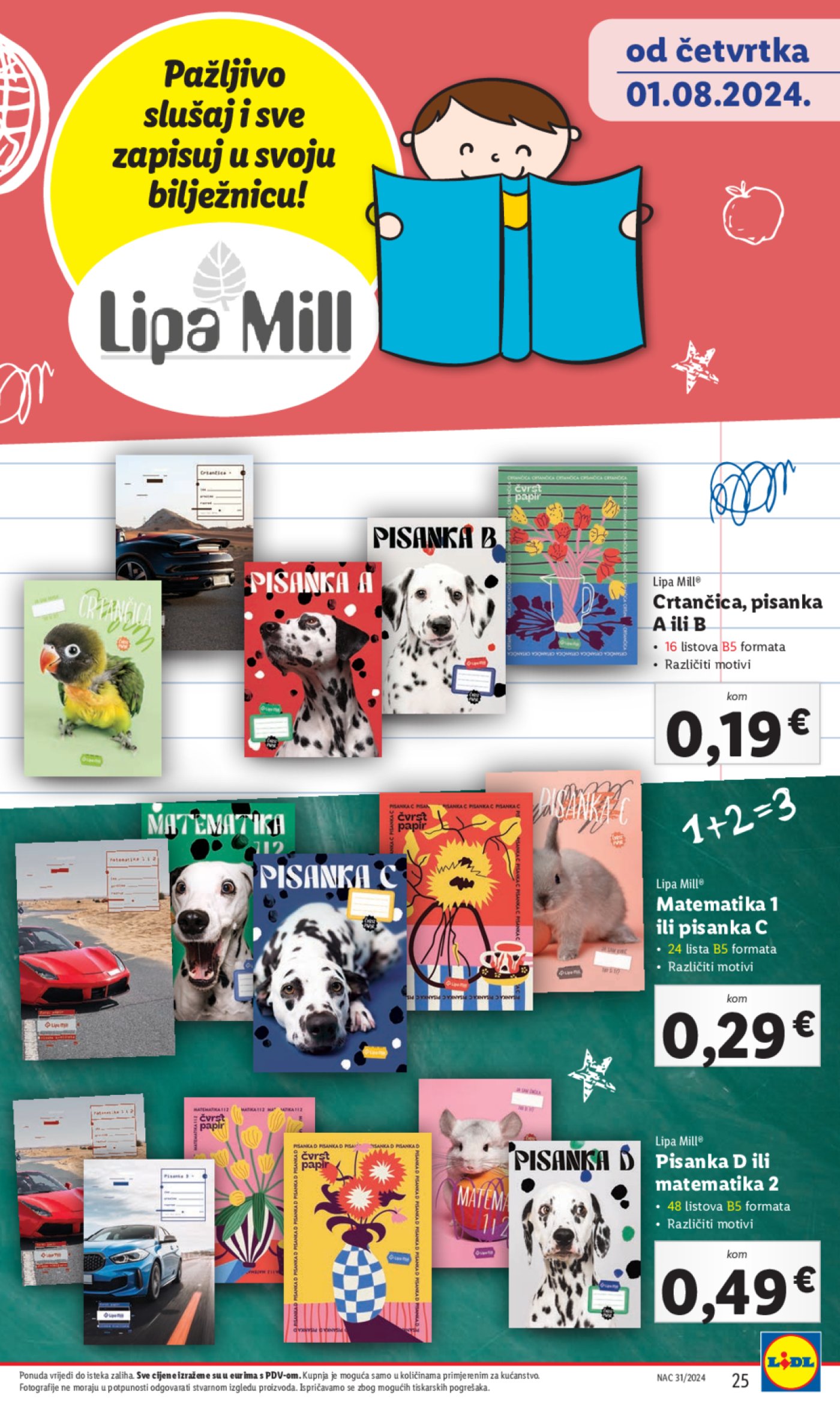 Lidl katalog Pripreme za novu školsku godinu 01.08.2024.
